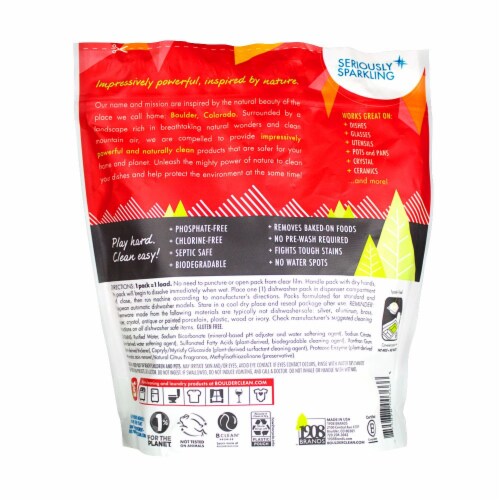 Boulder Clean Dishwasher Power Packs Citrus Zest Perspective: back