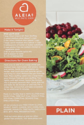 Aleia's® Gluten Free Plain Stuffing Mix Perspective: back