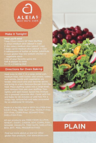 Aleia's® Gluten Free Plain Stuffing Mix Perspective: back