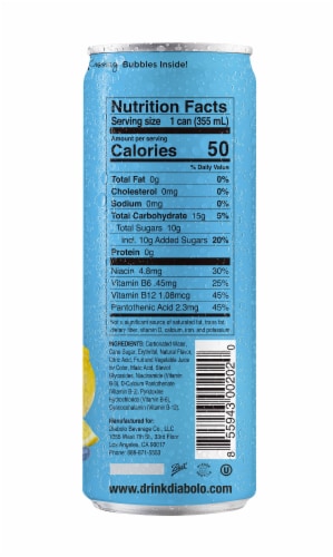 Diabolo Blueberry Citron Sparkling French Lemonade Soda Bottles Perspective: back