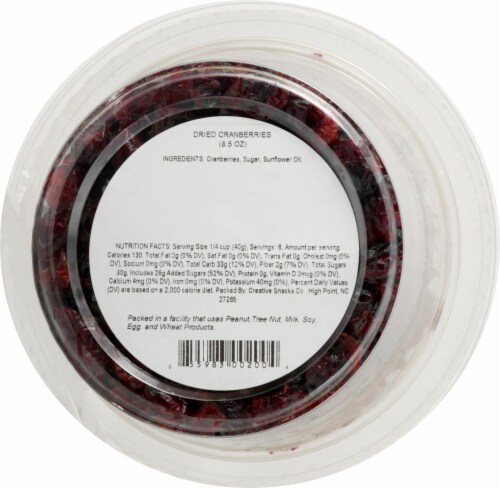 Creative Snacks Co. Dried Cranberries Perspective: back