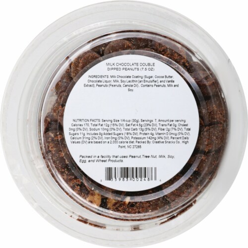 Creative Snacks Co. Milk Chocolate Double Dipped Peanuts Perspective: back