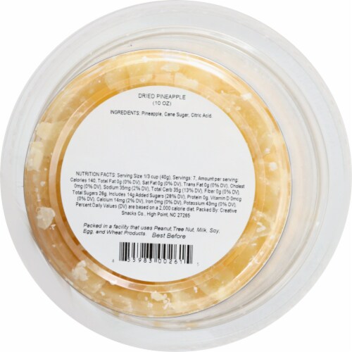 Creative Snacks Co. Dried Pineapple Perspective: back