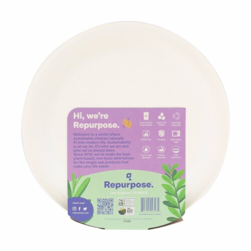 Repurpose® 9-Inch Compostable Everyday Plates Perspective: back