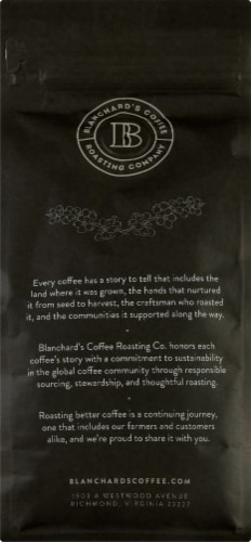 Blanchard's Decaf Whole Bean Coffee Perspective: back