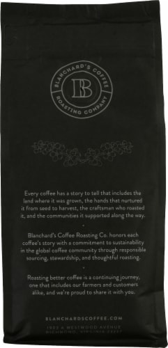Blanchard's Dark as Dark Ground Coffee Perspective: back