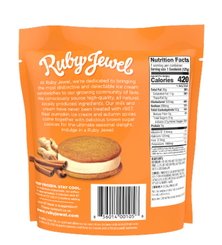 Ruby Jewel Pumpkin Ginger Spice Ice Cream Sandwich Perspective: back