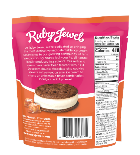 Ruby Jewel® Salted Caramel Ice Cream Sandwich Perspective: back