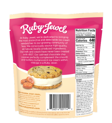 Oatmeal Butterscotch Ice Cream Sandwich 10 pack Perspective: back