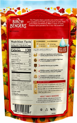 Birch Benders® Pumpkin Spice Pancake & Waffle Mix Perspective: back