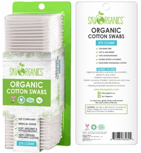 Sky Organics™ Cotton Swabs Perspective: back