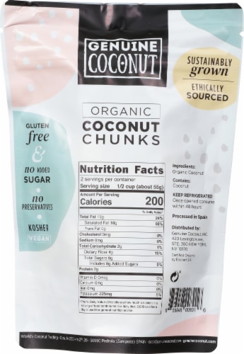 Genuine Coconut Organic Coconut Chunks Perspective: back