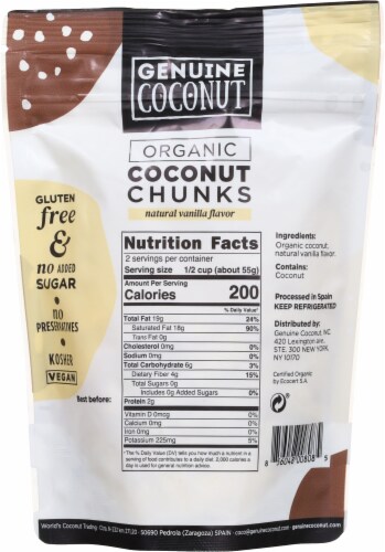 Genuine Coconut Organic Vanilla Flavored Coconut Chunks Perspective: back
