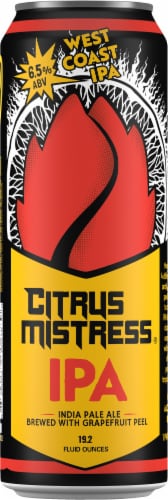 Hop Valley Brewing Company® Citrus Mistress® IPA Beer Single Can Perspective: back