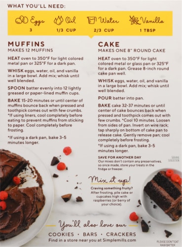 Simple Mills Chocolate Muffin & Cake Almond Flour Mix Perspective: back