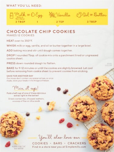 Simple Mills® Gluten Free Chocolate Chip Cookie Almond Flour Mix Perspective: back
