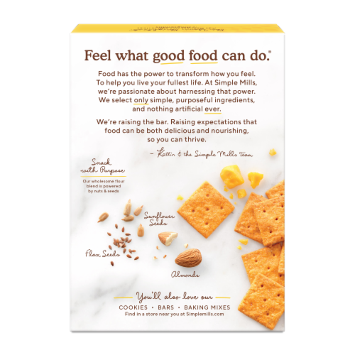 Simple Mills® Farmhouse Cheddar Almond Flour Crackers Perspective: back