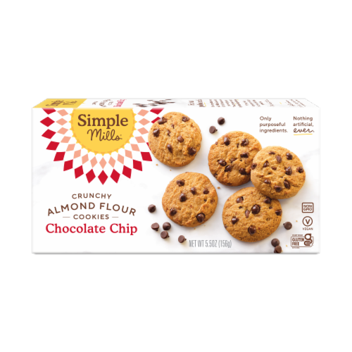 Simple Mills® Crunchy Chocolate Chip Almond Flour Cookies Perspective: back