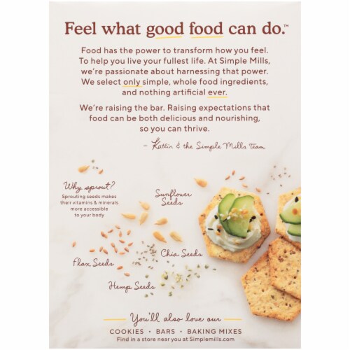 Simple Mills® Everything Sprouted Seed Crackers Perspective: back