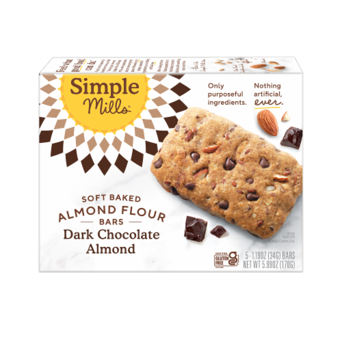 Simple Mills® Dark Chocolate Almond Soft Baked Almond Flour Bars Perspective: back