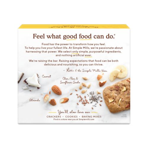 Simple Mills® Soft Baked Nutty Banana Bread Almond Flour Bars Perspective: back