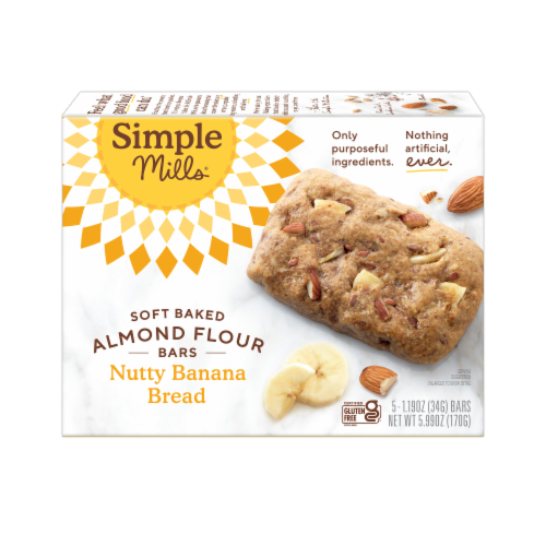 Simple Mills® Nutty Banana Bread Soft Baked Almond Flour Bars Perspective: back