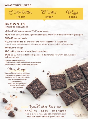 Simple Mills Fair Trade Almond Flour Brownie Mix Perspective: back