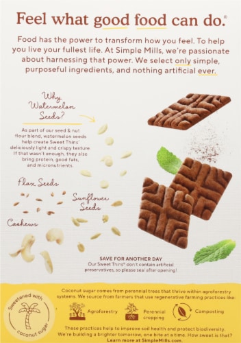 Simple Mills® Chocolate Mint Sweet Thins Perspective: back