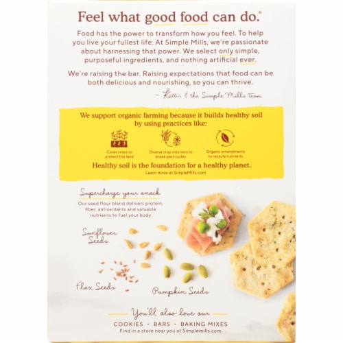 Simple Mills Organic Seed Flour Crackers - Garlic & Herb Perspective: back