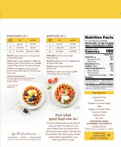 Simple Mills® Just Add Water Original Pancake and Waffle Almond Flour Mix Perspective: back