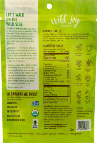 Wild Joy Banana Jerky Chipotle Lime Marinated Banana Slices Perspective: back