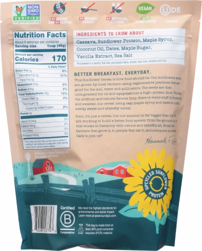 Seven Sundays Maple Sea Salt Grain-Free Sunflower Cereal Perspective: back
