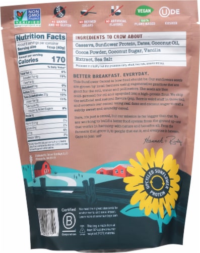 Seven Sundays Real Cocoa Grain Free Sunflower Cereal Perspective: back