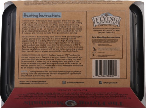 The Flying Meatballs® Italian Style Tomato Sauce & Beef Meatballs Perspective: back