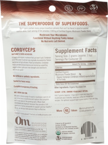 OM® Cordyceps Mushroom Superfood Powder Perspective: back