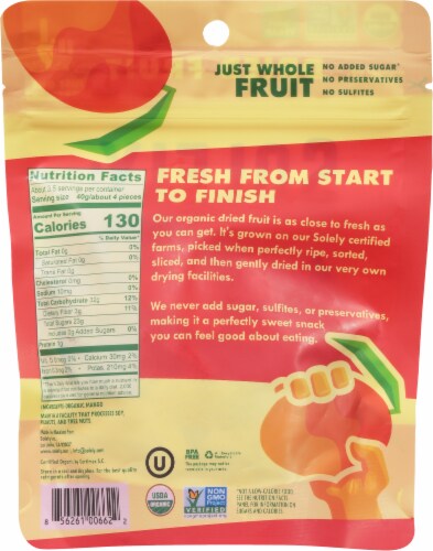 Solely® Organic Dried Mango Strips Perspective: back