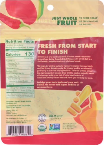 Soley® Chili & Salt Organic Mango Strips Dried Fruit Perspective: back