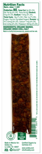 Soley® Chili & Salt Organic Mango Spicy Fruit Jerky Perspective: back