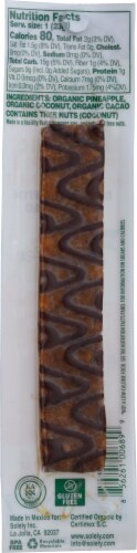 Solely® Cacao Drizzle Organic Pineapple with Coconut Fruit Jerky Perspective: back