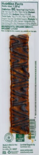 Solely® Cacao Drizzle Organic Mango Fruit Jerky Perspective: back