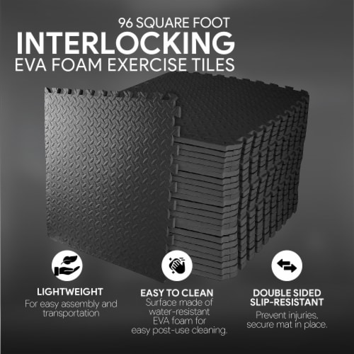 BalanceFrom Fitness 96 Sq Ft Interlocking EVA Foam Exercise Mat