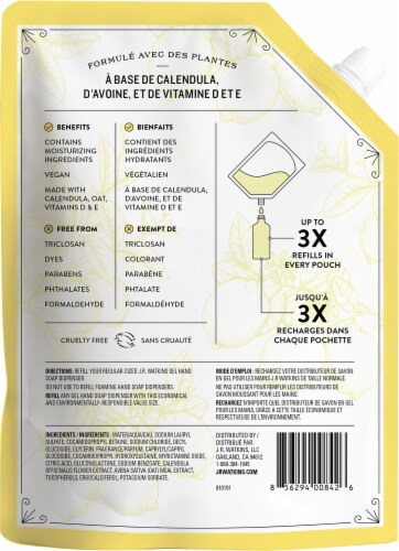 J.R. Watkins Lemon Gel Hand Soap Refill Perspective: back