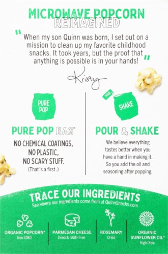 Quinn® Parmesan & Rosemary Microwave Popcorn Perspective: back