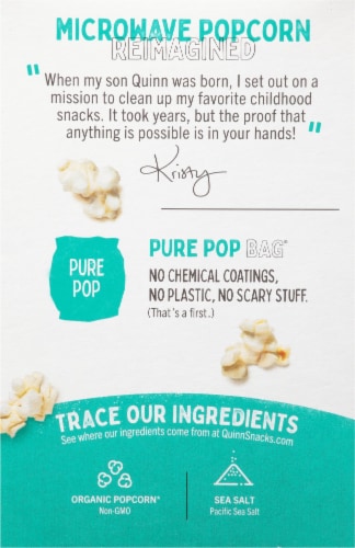 Quinn® Just Sea Salt Microwave Popcorn Perspective: back
