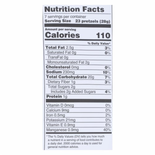 Quinn® Gluten Free Touch of Honey Pretzels Perspective: back