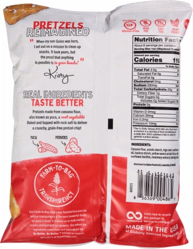 Quinn Grain Free Original Pretzel Chips Perspective: back