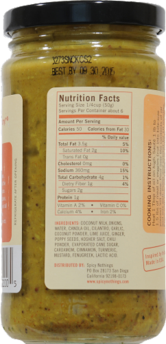 Spicy Nothings Coconut Curry Simmer Sauce Perspective: back