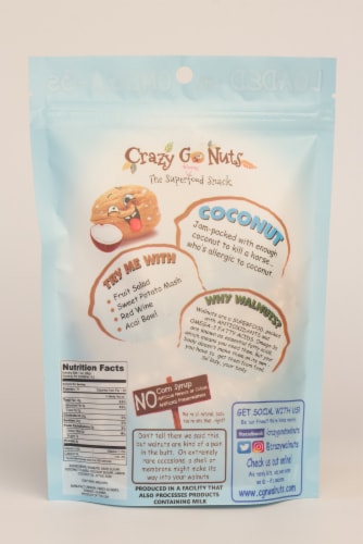 Crazy Go Nuts Coconut Flavored Gourmet Walnuts Perspective: back