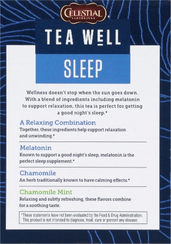 Celestial Seasonings® Tea Well Chamomile Mint Sleep Herbal Supplement Tea Perspective: back