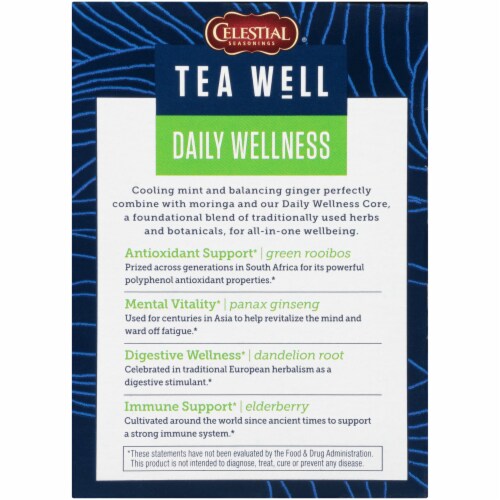 Celestial Seasonings® Tea Well Ginger Mint Herb Tea Perspective: back